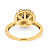 Art Deco Round Natural Stone Ring