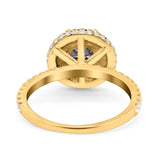 Art Deco Round Natural Stone Ring