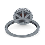 Art Deco Round Natural Stone Ring