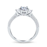 Three Stone Round Natural Stone Ring