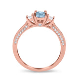 Three Stone Round Natural Stone Ring