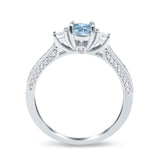 Three Stone Round Natural Stone Ring