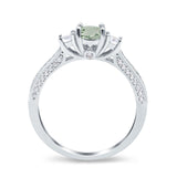 Three Stone Round Natural Stone Ring