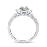 Three Stone Round Natural Stone Ring