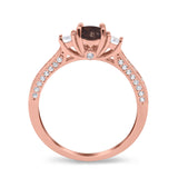 Three Stone Round Natural Stone Ring