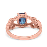 Art Deco Oval Natural Stone Trinity Ring