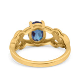 Art Deco Oval Natural Stone Trinity Ring