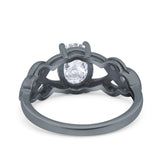 Art Deco Oval Natural Stone Trinity Ring