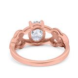 Art Deco Oval Natural Stone Trinity Ring