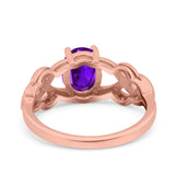 Art Deco Oval Natural Stone Trinity Ring