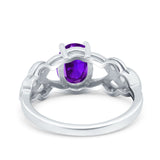 Art Deco Oval Natural Stone Trinity Ring