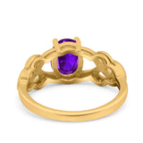 Art Deco Oval Natural Stone Trinity Ring