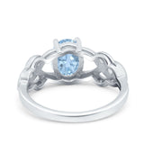 Art Deco Oval Natural Stone Trinity Ring