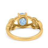 Art Deco Oval Natural Stone Trinity Ring