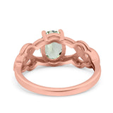 Art Deco Oval Natural Stone Trinity Ring