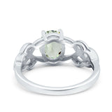 Art Deco Oval Natural Stone Trinity Ring