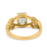 Art Deco Oval Natural Stone Trinity Ring