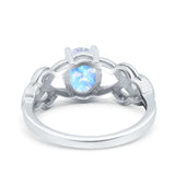 Art Deco Oval Natural Stone Trinity Ring