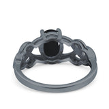 Art Deco Oval Natural Stone Trinity Ring