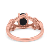 Art Deco Oval Natural Stone Trinity Ring