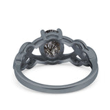 Art Deco Oval Natural Stone Trinity Ring