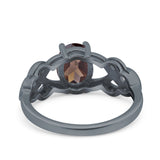 Art Deco Oval Natural Stone Trinity Ring