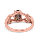 Art Deco Oval Natural Stone Trinity Ring