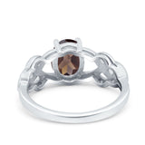 Art Deco Oval Natural Stone Trinity Ring