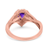 Pear Teardrop Natural Stone Twisted Ring