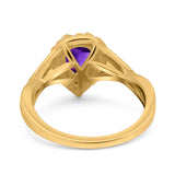 Pear Teardrop Natural Stone Twisted Ring