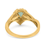 Pear Teardrop Natural Stone Twisted Ring