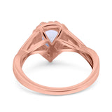 Pear Teardrop Natural Stone Twisted Ring