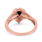 Pear Teardrop Natural Stone Twisted Ring