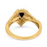 Pear Teardrop Natural Stone Twisted Ring