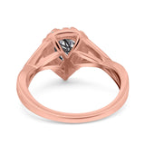 Pear Teardrop Natural Stone Twisted Ring