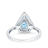 Pear Teardrop Natural Stone Halo Ring