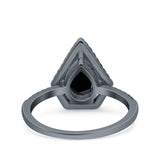 Pear Teardrop Natural Stone Halo Ring