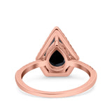 Pear Teardrop Natural Stone Halo Ring