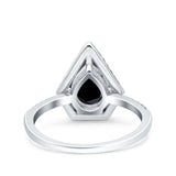 Pear Teardrop Natural Stone Halo Ring