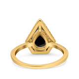 Pear Teardrop Natural Stone Halo Ring