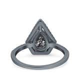 Pear Teardrop Natural Stone Halo Ring