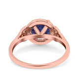 Art Deco Round Natural Stone Triquetra Ring