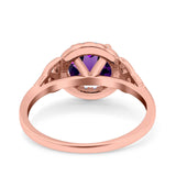 Art Deco Round Natural Stone Triquetra Ring