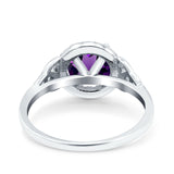 Art Deco Round Natural Stone Triquetra Ring