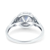 Art Deco Round Natural Stone Triquetra Ring