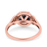 Art Deco Round Natural Stone Triquetra Ring