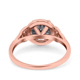 Art Deco Round Natural Stone Triquetra Ring