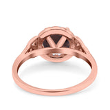 Art Deco Round Natural Stone Triquetra Ring