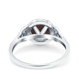 Art Deco Round Natural Stone Triquetra Ring