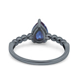 Pear Teardrop Natural Stone Solitaire Ring